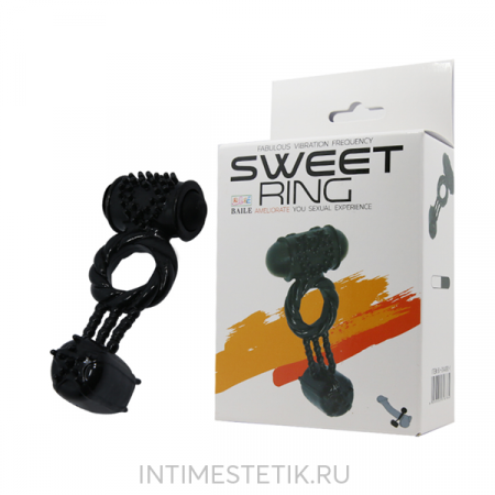 Эрекционное виброкольцо с виброподвеской Baile Sweet Ring
