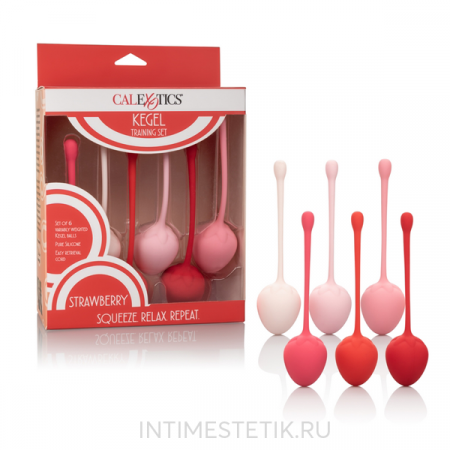 Вагинальные конусы Calexotics Kegel Training Set Strawberry