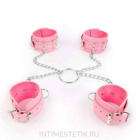 Фиксатор (наручники + оковы) NOTABU розовый цвет