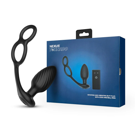 Nexus Tornado with Cock & Ball Rings - анальная пробка с функцией вращения и вибрацией