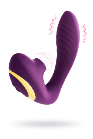 Вибратор для пар с вакуумной стимуляцией фиолетовый