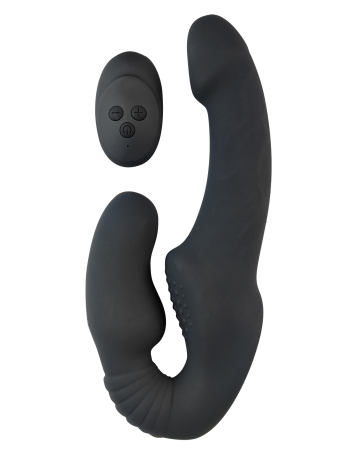 Безремневой страпон Devi с вибрацией и пультом ДУ