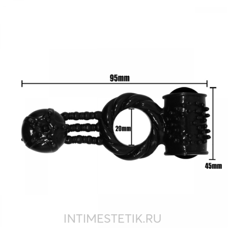Эрекционное виброкольцо с виброподвеской Baile Sweet Ring