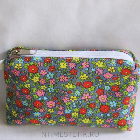 Сумочка-косметичка в цветочек (размер S)