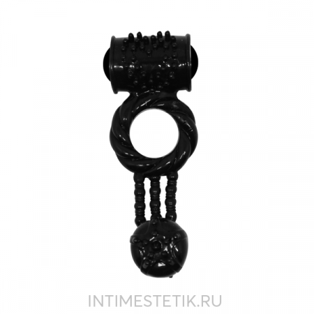 Эрекционное виброкольцо с виброподвеской Baile Sweet Ring