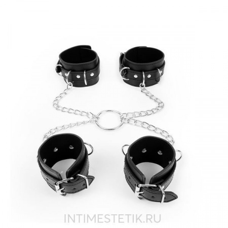 Фиксаторы (наручники+оковы) NOTABU черный цвет