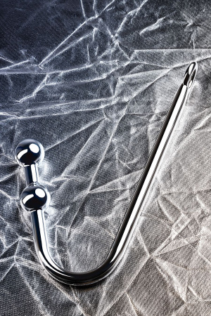 Анальный крюк для подвешивания Metal by TOYFA с двумя шариками Анальный крюк для подвешивания Metal by TOYFA с двумя шариками