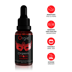 Оргазмический съедобный гель для клитора Orgie Orgasm Drops Kissable (яблоко), 30 мл