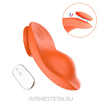 S-HANDE LEAF-RCT - вибратор с магнитным креплением на трусики и пультом - Коралловый