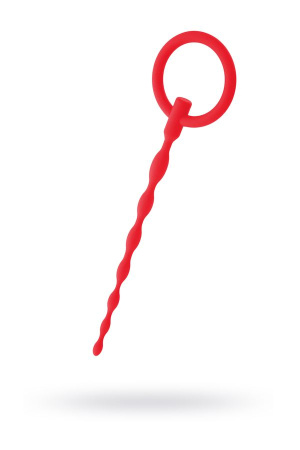 Гибкий уретральный плаг с кольцом Black & Red by TOYFA (силикон)