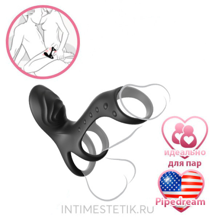 Ultimate Couples Cage Pro PipeDream - эрекционная вибронасадка-кольцо