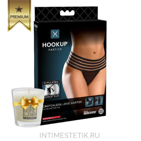 Трусики с анальной пробкой Hookup Panties Crotchless Love Garter