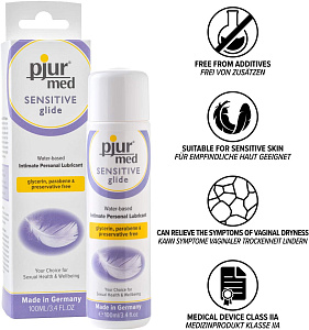 Смазка без глицерина Pjur Med Sensitive Glide, 100 мл
