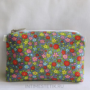Сумочка-косметичка в цветочек (размер S)