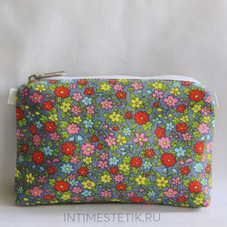 Сумочка-косметичка в цветочек (размер S)