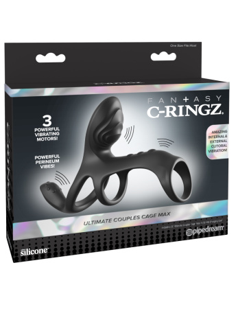 Ultimate Couples Cage Max PipeDream - эрекционная вибронасадка-кольцо с дополнительной стимуляцией под мошонкой