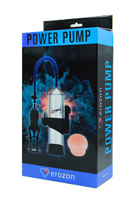 Помпа Erozon Penis Pump с вибрацией и 2-мя насадками