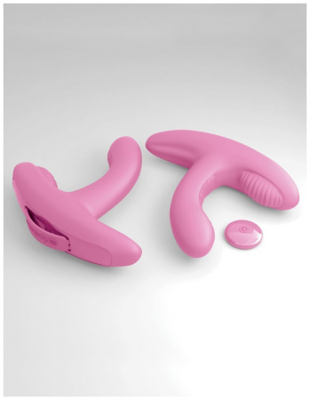 Вибромассажер с двумя моторчиками и пультом ДУ 3Some Rock N' Grind