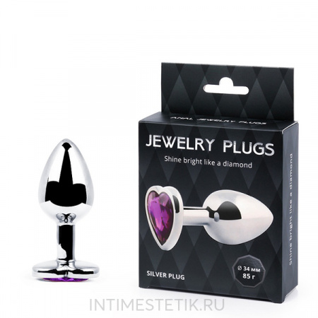 Анальная пробка ANAL JEWELRY PLUGS с кристаллом в виде сердечка Анальная пробка ANAL JEWELRY PLUGS с кристаллом в виде сердечка
