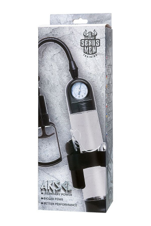 Вакуумная помпа Sexus Men Training Aksel с манометром и вибрацией