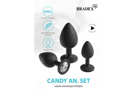 Набор анальных пробок Candy Anal Set (3 размера)
