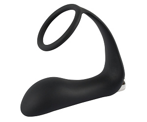 Массажер простаты с кольцом Black Velvets