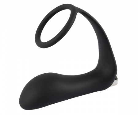 Массажер простаты с кольцом Black Velvets