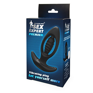 Анальный плаг с вибрацией, пультом ДУ и расширением Sex Expert Premium (M) Анальный плаг с вибрацией, пультом ДУ и расширением Sex Expert Premium (M)