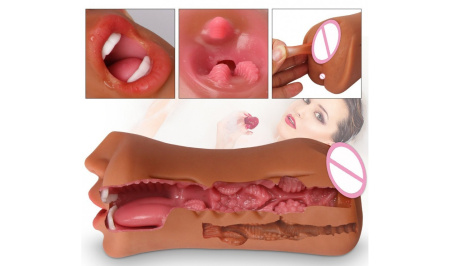 Мастурбатор 3 в 1 "Мулатка" Devi (ротик, вагина, анус)