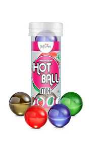 Смазка HOT BALL MIX на масляной основе в виде 4 шариков (мята, шоколад, клубники)