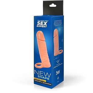 Реалистичная насадка на пенис Sex Expert с поддержкой мошонки